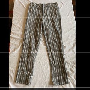 Gray and white striped pants